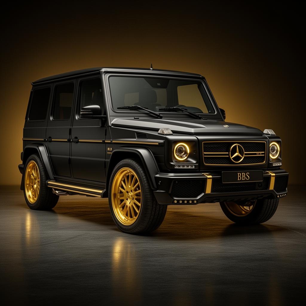 G63 AMG in matte black with gold accents