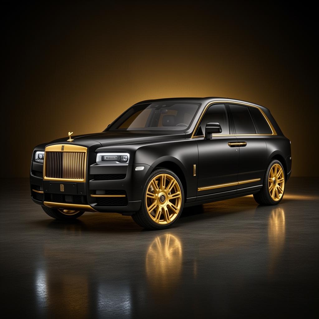 Cullinan in matte black with gold accents